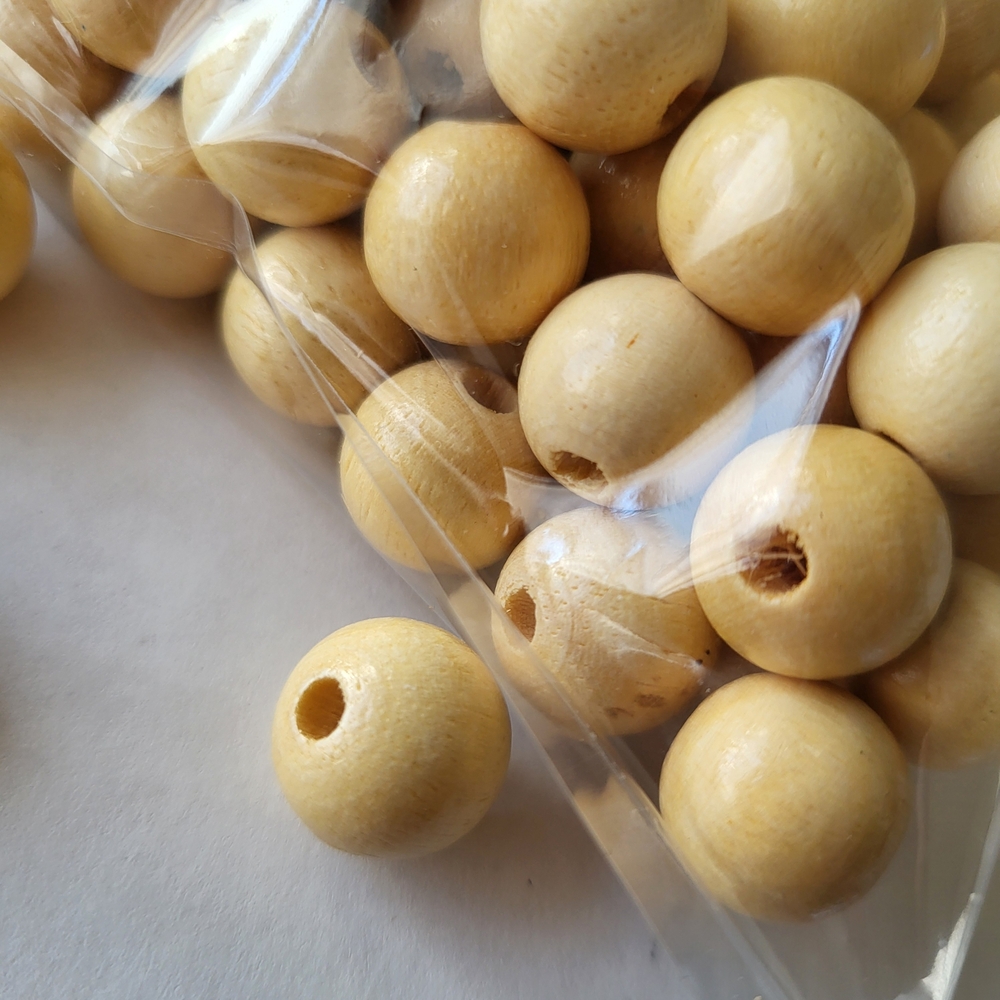 Birch Color Wood Beads item #124